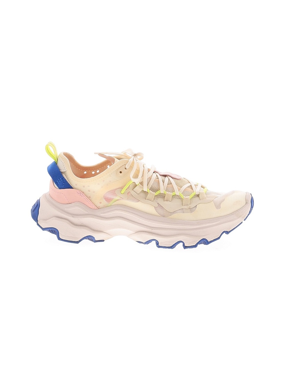 Sorel Cream and Pink Athletic Sneakers with Neon Yellow Accents